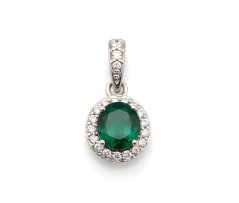 Prívesok - Achát - číre zirkóny - rhodium - striebro