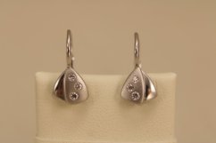 Náušnice-trojuholníky-číre zirkóny-patent-biele zlato-14K