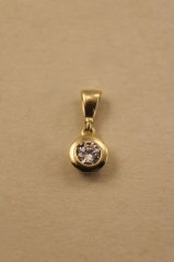 Prívesok- číry kameň- žlté zlato- 14 karátov