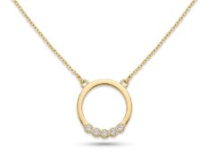 Náhrdelník - diamanty 0,045 ct H/SI2 - kombinované zlato - 14 karátov