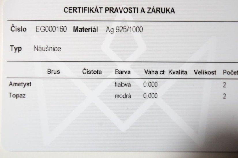 Náušnice-Topásom-Ametyst-číre zirkóny- rhodium-šrubky-kombinované striebro