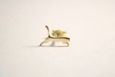 Náušnica-puma-ĽAVA-puzetka-žlté zlato-14 karátov