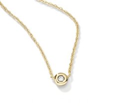 Retiazka - celebritka- diamant- 0,03 ct- žlté zlato- 14 karátov