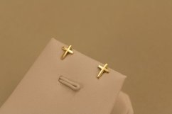 Náušnice-v tvare krížika-puzetky-žlté zlato-14K