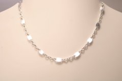 Strieborná retiazka s oválnymi platničkami, 42 cm, 3,36 g, 925/1000