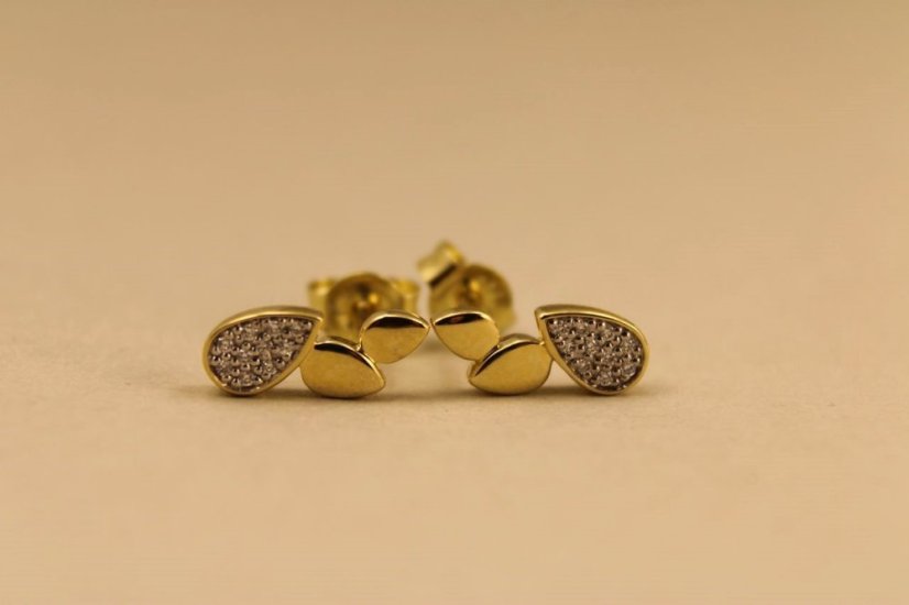 Náušnice-diamanty 0,060 ct-H/Si-žlté zlato-puzetky-14 karátov