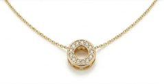 Retiazka - celebritka - diamanty 0,06 ct H/SI2 - žlté zlato- 14 karátov