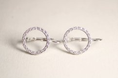 Náušnice- kruhový vzor- číre zirkóny- patent- biele zlato- 14 karátov