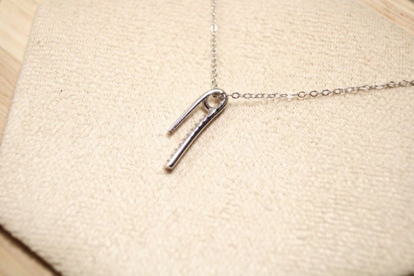 Strieborný náhrdelník so zirkónmi, rhodium, 43-48 cm, 1,86 g, 925/1000