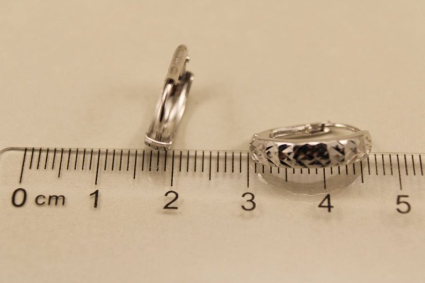 Zlaté náušnice, biele zlato, klasický patent,  1,47g 14k 585/1000