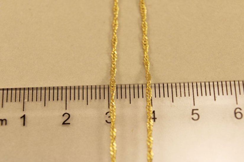 Zlatá retiazka, vzor singapur, žlté zlato 45cm, 1,11g 14k 585/1000
