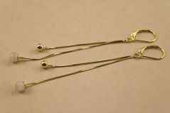 Náušnice -korálka-patent-pozlátené striebro