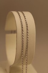 Retiazka -Vzor Pancier - Ovál -biele zlato - 14K