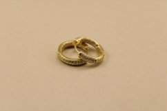 Náušnice- kruhy- číre zirkóny- kĺb. pozlátené striebro- 925/1000