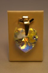 Prívesok- srdiečko- CRYSTAL SWAROVSKI-žlté zlato-zirkón-14 karátov
