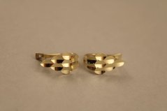 Náušnice- platničkové trojuholníky- francúzske zapínanie- žlté zlato- 14 karátov