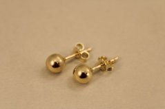 Náušnice- guličky- puzetky- žlté zlato- 14K