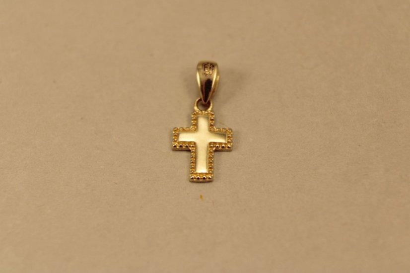 Zlatý prívesok krížik, žlté zlato 0,50g 14k 585/1000