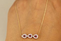 Celebritka-Červený a číry zirkón-Ručná pílka-Žlté zlato-14k