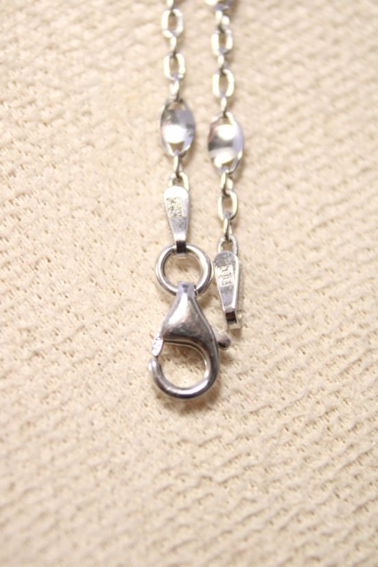 Strieborný náramok s oválnymi platničkami, rhodium, 17 cm, 1,51 g, 925/1000