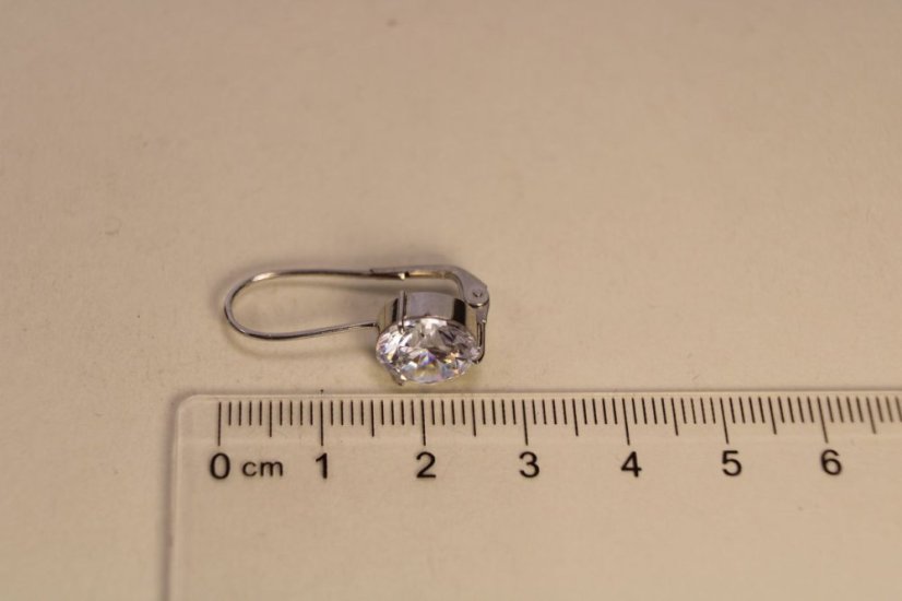 Náušnice-číry zirkón-biele zlato-14 karátov