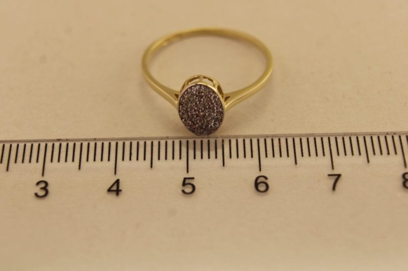 Prsteň- diamanty-H/Si2- žlté zlato- 14 karátov