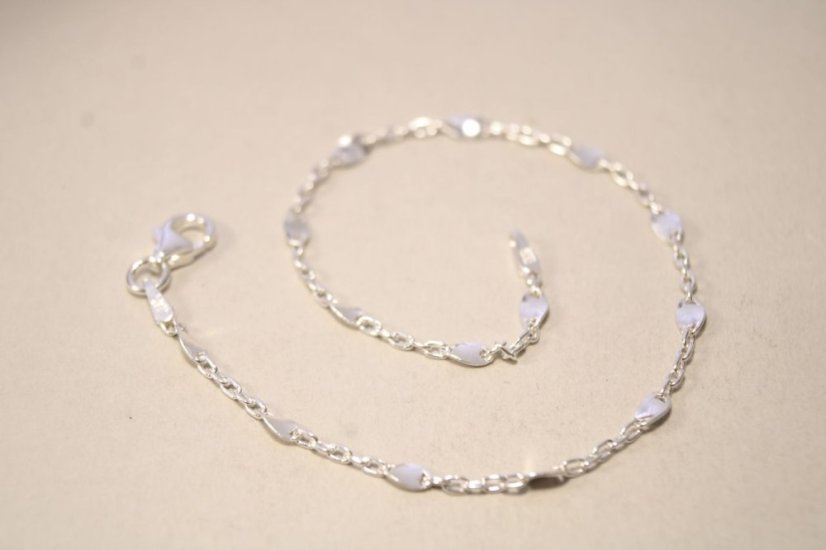 Strieborný náramok s oválnymi platničkami, 17 cm, 1,52 g, 925/1000