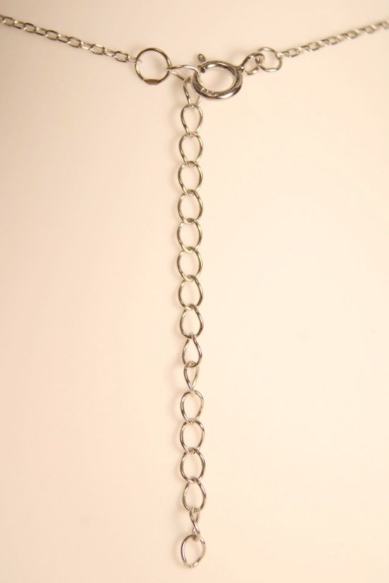 Retiazka-motýľ- číre zirkóny- farebný smalt-rhodium-striebro