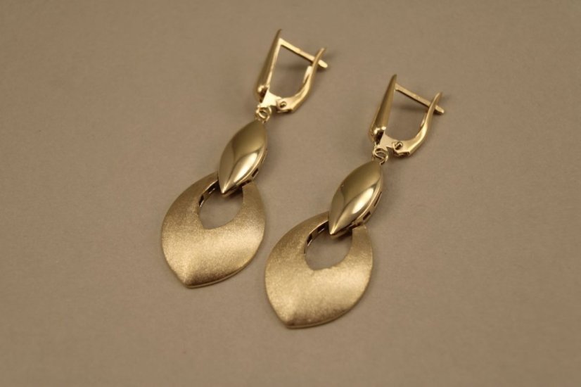 Náušnice- visiace - francúzske zapínanie- žlté zlato- 14 karátov