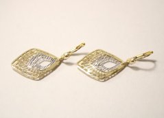 Náušnice- vyrezávaný vzor- patent- viacfarebné zlato- 14 karátov
