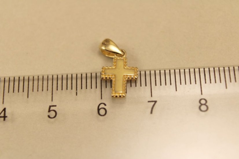 Zlatý prívesok krížik, žlté zlato 0,50g 14k 585/1000