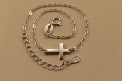 Náramok- vzor anker- krížik- rhódiované striebro