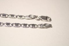Strieborná retiazka vzor žiletka s gravírovaním vzorom rhódium, 50,5cm, 7,81g, 925/1000
