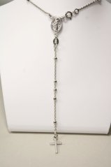 Strieborný náhrdelník ruženec, rhodium, 60 cm, 6,42 g, 925/1000