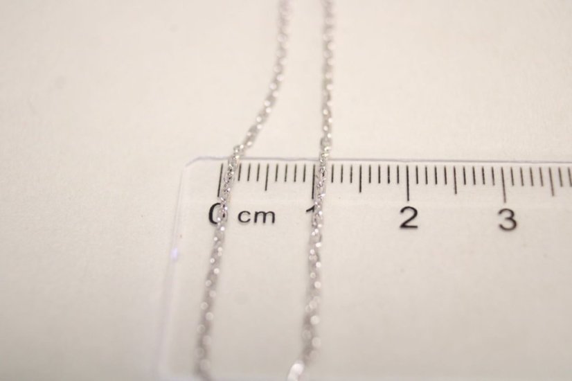 Strieborná retiazka celebritka dva kruhy s kamienkami, 42,5-47,5cm, 4,32g, rhódium, 925/1000