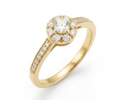 Zlatý prsteň - Briliantový veniec - 14k- Žlté zlato