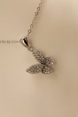 Retiazka- celebritka- motýľ- číre zirkóny- rhódiované striebro