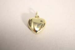 Prívesok- duté srdiečko- žlté zlato- 14 karátov