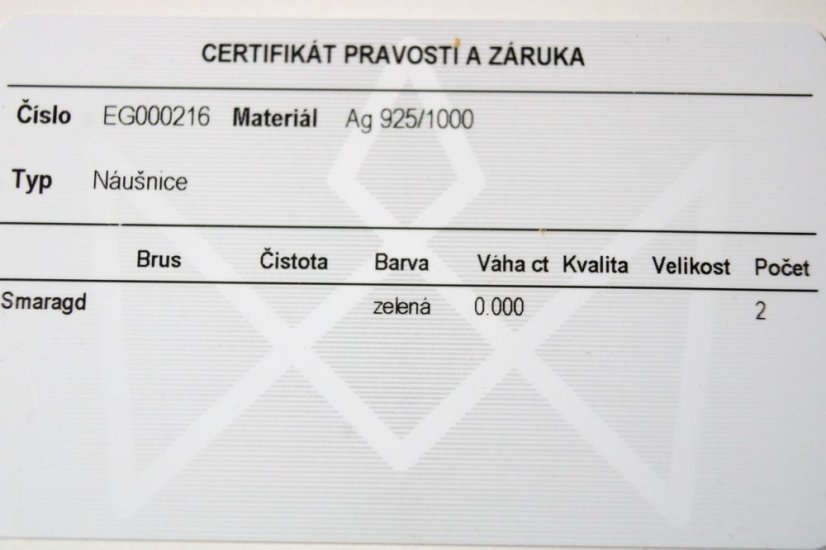 Náušnice-smaragd-číre zirkóny-šrubky-pozlátené striebro