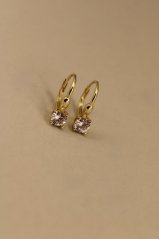 Náušnice- číry zirkón- patent- pozlátené striebro- 925/1000