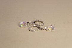 Strieborné náušnice swarovski crystals dúhovej farby, striebro, klasické zapínanie, 2,05g, 925/1000