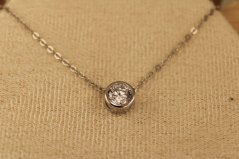 Strieborná retiazka, prívesok číry zirkón, 2,33g 925/1000
