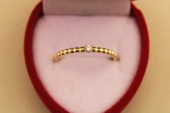 Prsteň- diamanty- 0.02 ct- H/Si2- viacfarebné zlato- 14 karátov