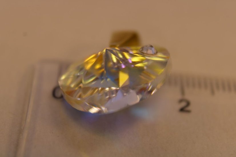 Prívesok- srdiečko- CRYSTAL SWAROVSKI-žlté zlato-zirkón-14 karátov