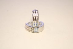 Strieborné náušnice kruhy s farebnými zirkóny, rhodium, zacvakávacie, 2,92 g, 925/1000