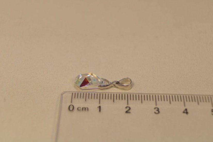 Strieborný prívesok swarovski crystals číry meniaci farbu, striebro, 0,76g, 925/1000