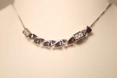 Strieborná celebritka s čírymi zirkónmi, 7 príveskov, RHODIUM, 41-46 cm, 4,12 g, 925/1000