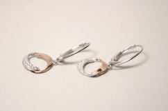 Náušnice-zirkóny-kombinované striebro-patent