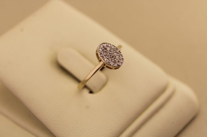 Prsteň- diamanty-H/Si2- žlté zlato- 14 karátov
