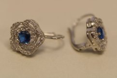 Náušnice-kvet-biele zlato-farebný zirkón-patent-14 karátov